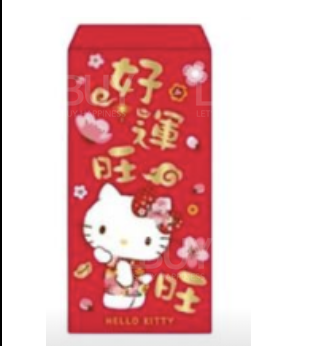 凱蒂中式燙金紅包袋 - 好運旺旺  (4入/包)