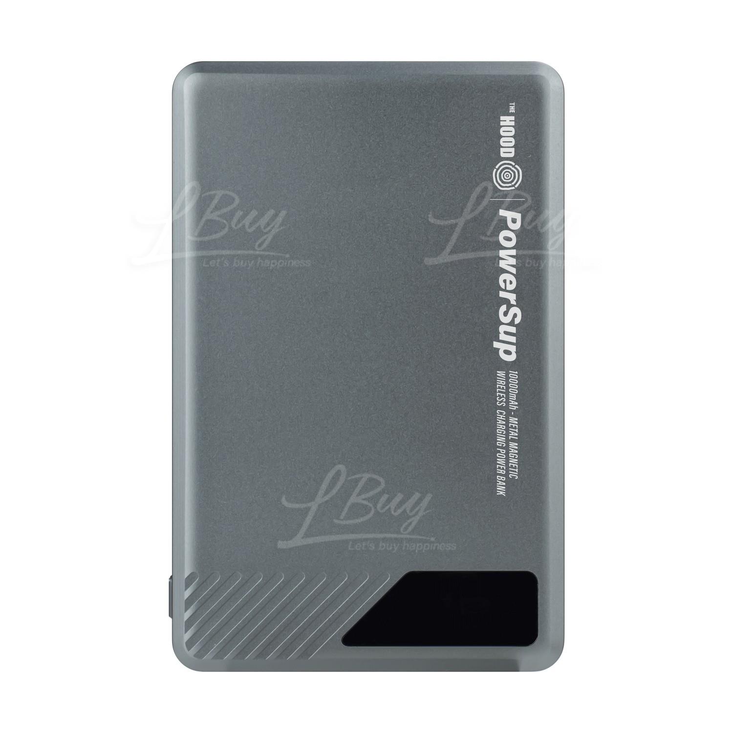 The Hood E17B PowerSup Slim Metal Wireless Power Bank(Magsafe Compatible) 10000mAh Titanium Grey