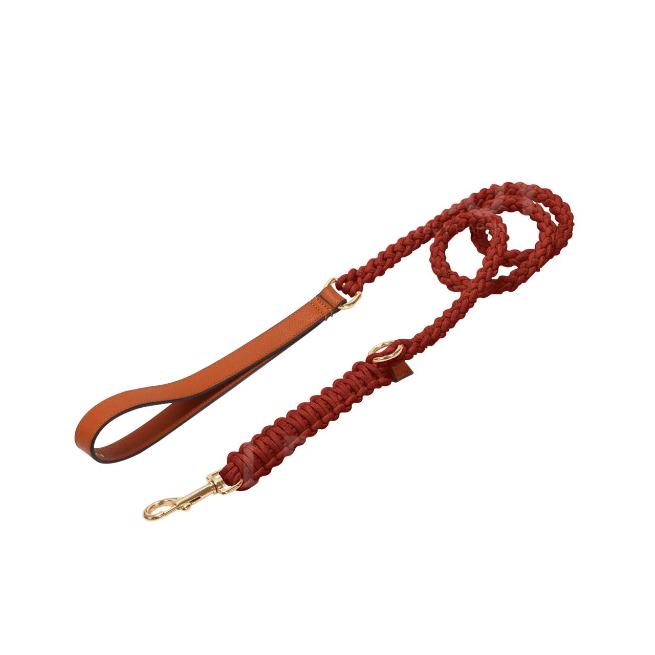 Furri Tail Handcrafted Leather Dog Leashes Saffron Orange