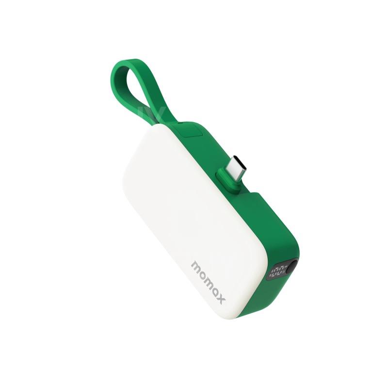 MOMAX 1-Power Mini 3 in 1 USB-C PowerBank 5000mAh IP130 Green