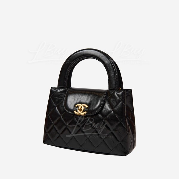 希少デザイン☆【CHANEL】ミニケリーバッグ AS4416 B17461 NZ697 CHANEL Kelly Bag Small Top Handle Mini Cross Calf Black Mini