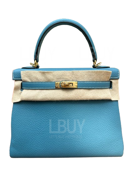 Hermes Kelly 25 Bag 手挽袋 牛仔蓝 金扣