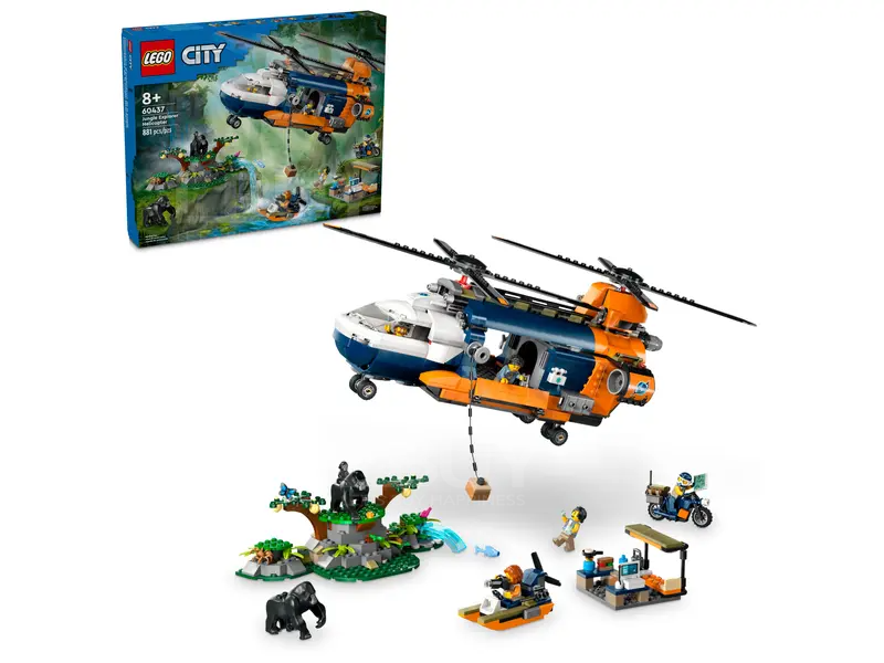 LEGO 60437 City Jungle Explorer Helicopter at Base Camp 8+