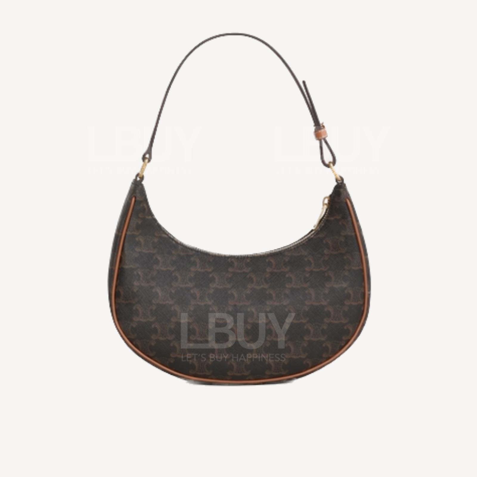 Celine Triomphe Canvas AVA Shoulder Bag Handbag Tan