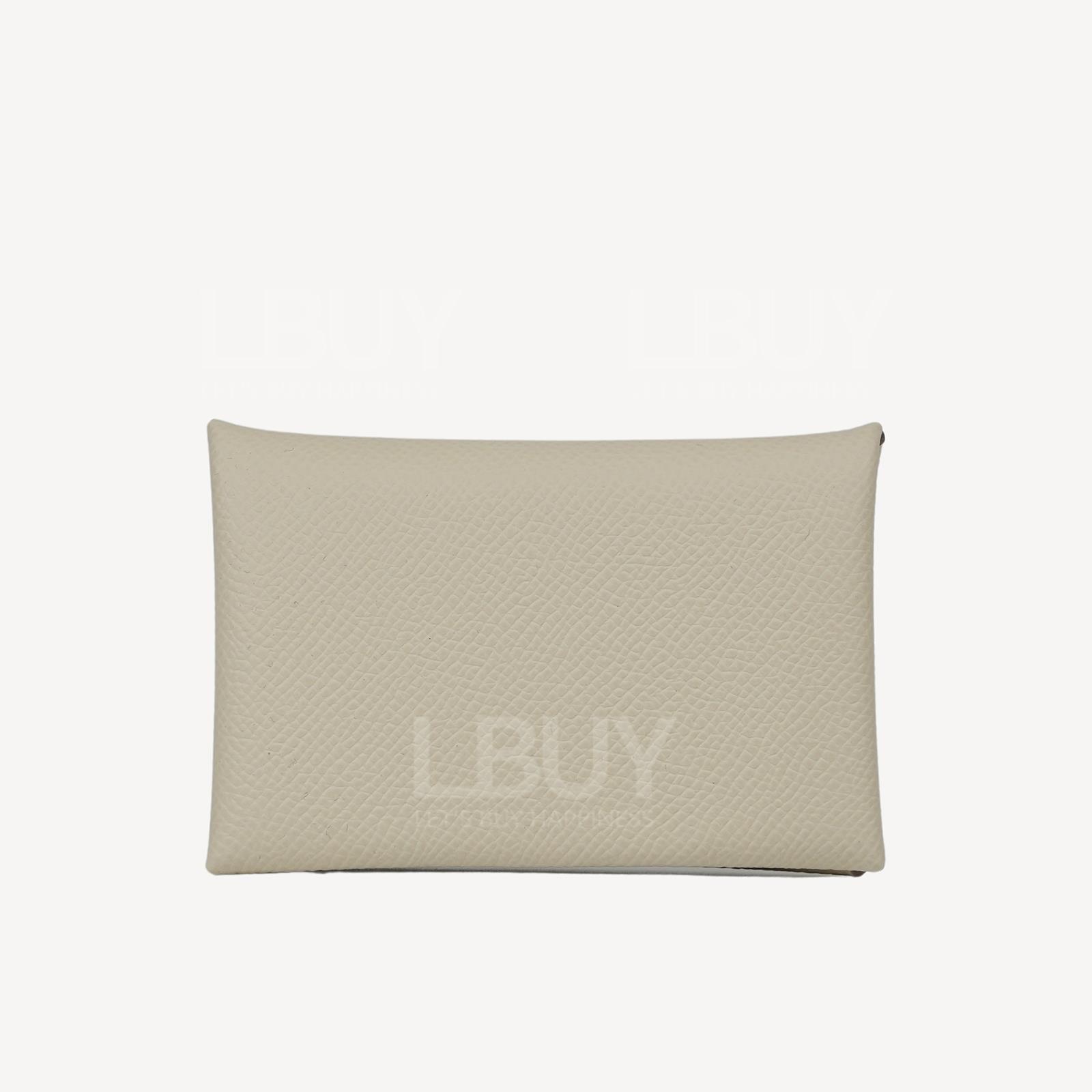 Hermes Calvi Duo Compact Card Holder 奶油白