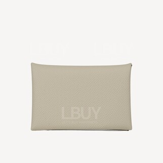 Hermes Calvi Duo Compact Card Holder 奶油白