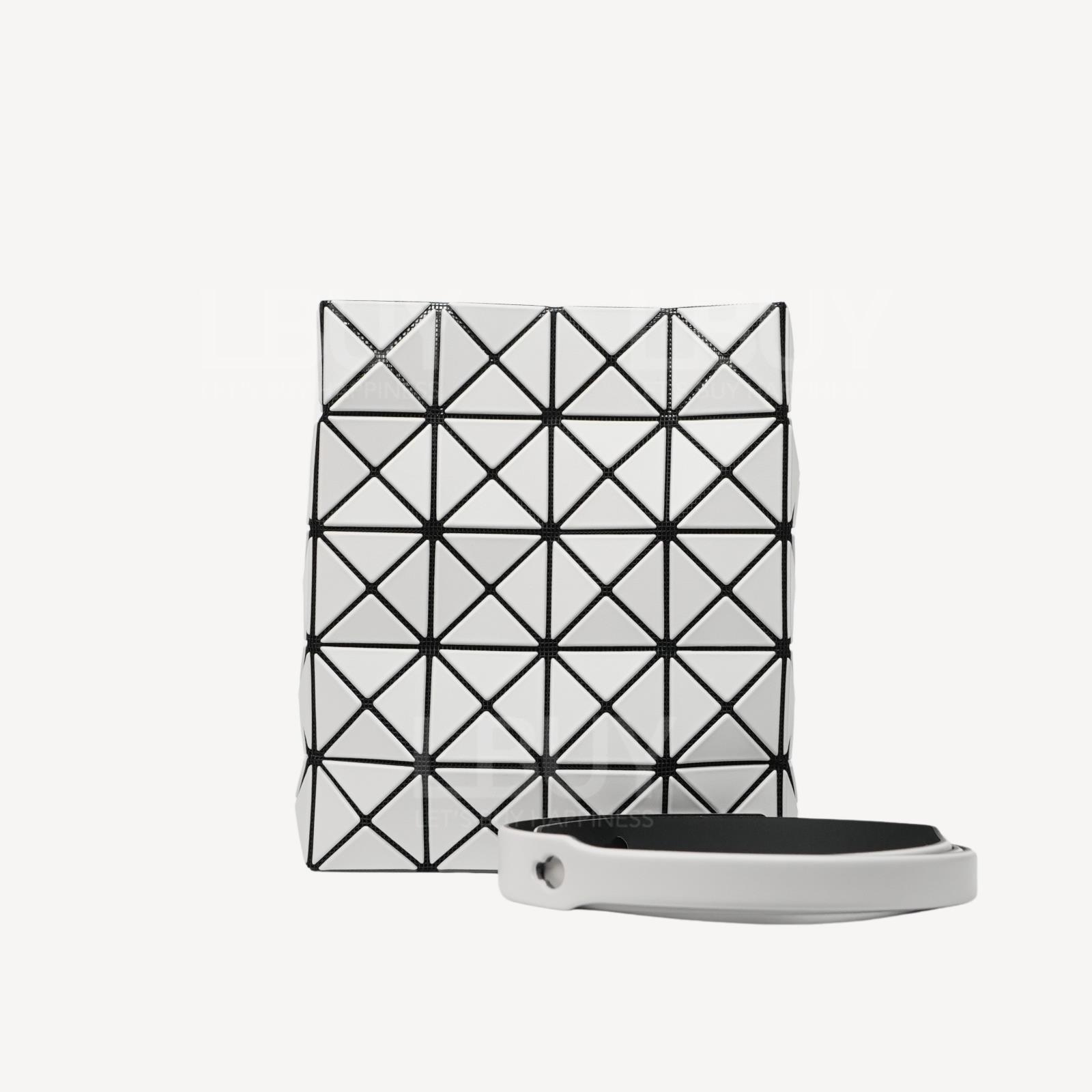 Bao Bao Issey Miyake Prism Matte Shoulder Bag Light Grey AG506