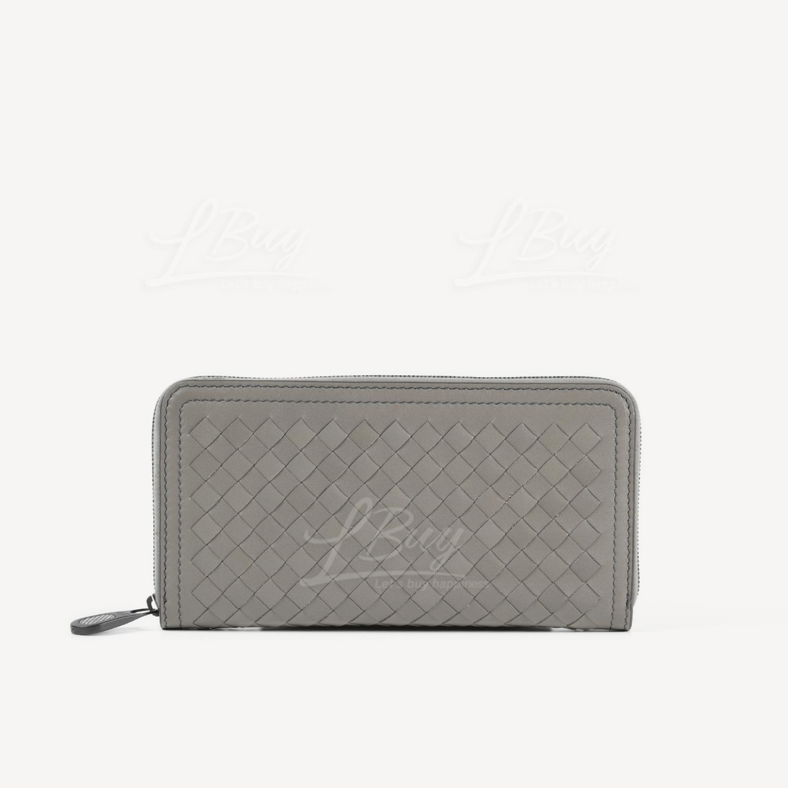 Bottega Veneta Grey Zip Around LongWallet