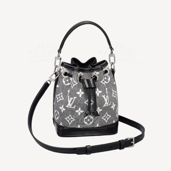 LV Nano Noe 灰色Monogram 提花牛仔布迷你水桶袋 M46449
