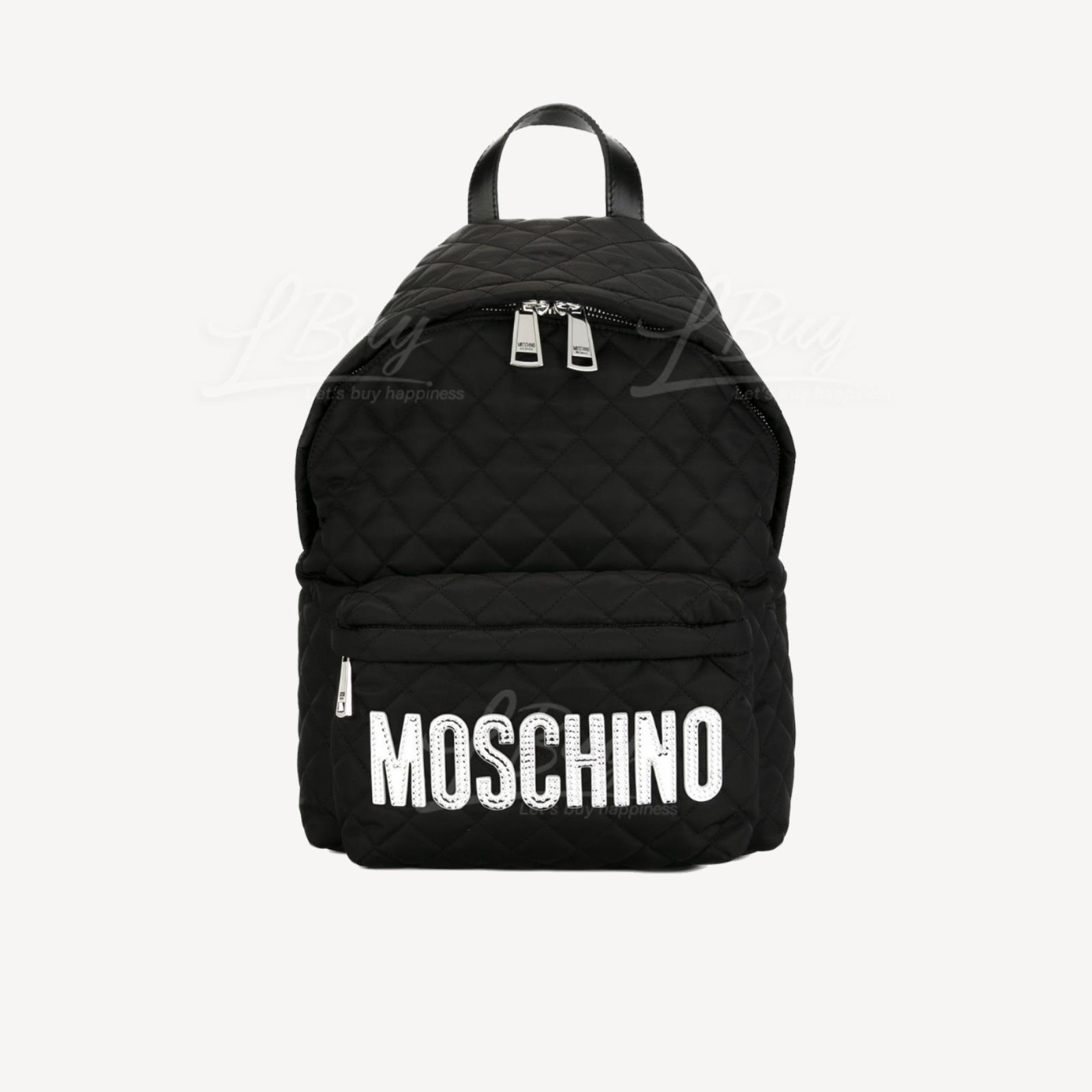 Moschino 银色logo 黑色 大号背囊