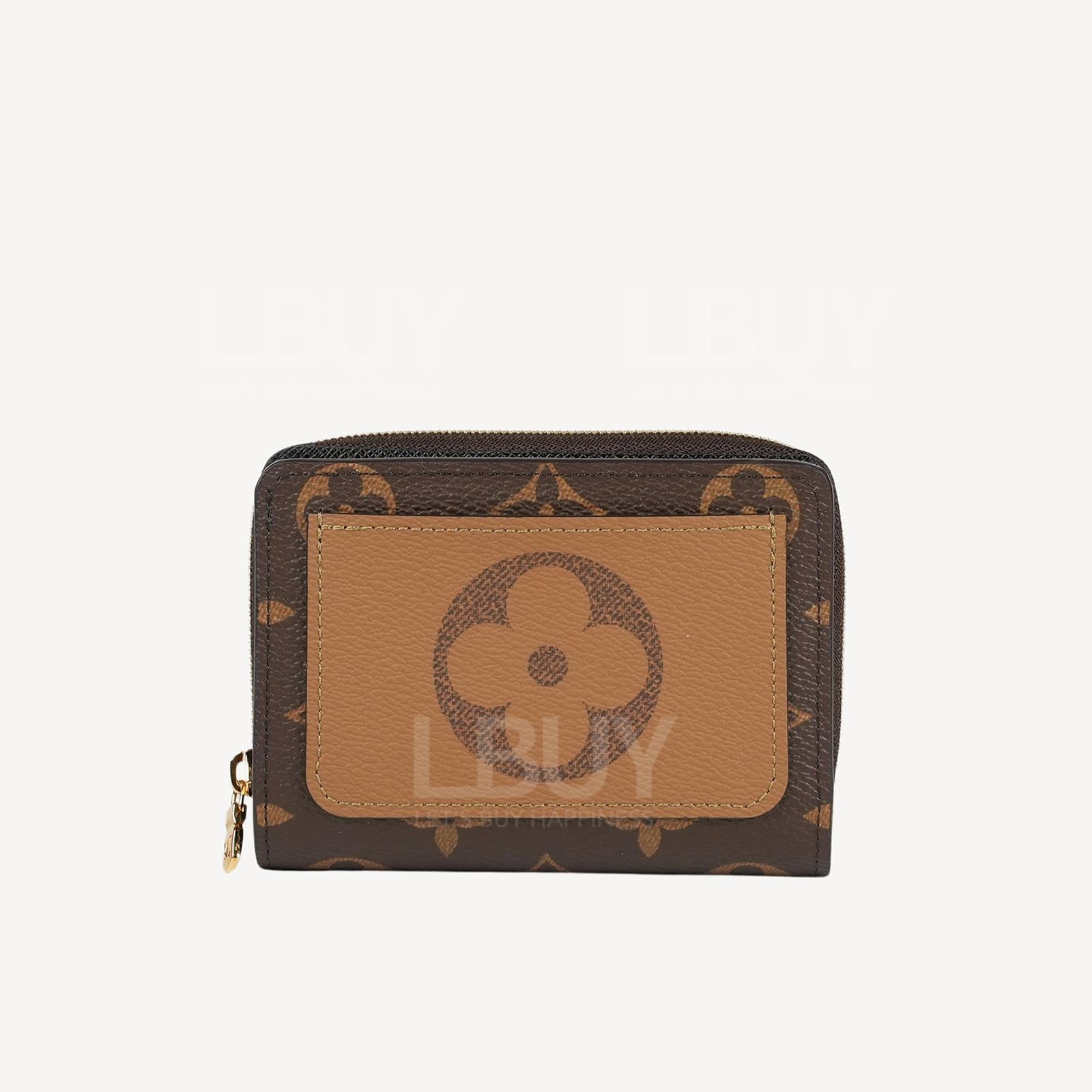 LV Lou Monogram 对比色口袋拉链钱包 棕色 M81461