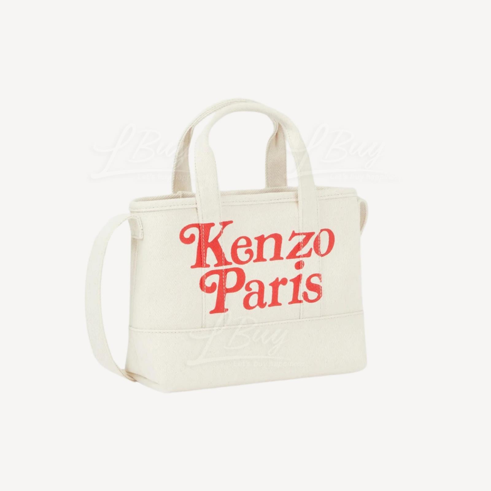 KENZO SMALL 'KENZO UTILITY' CANVAS TOTE BAG 白色