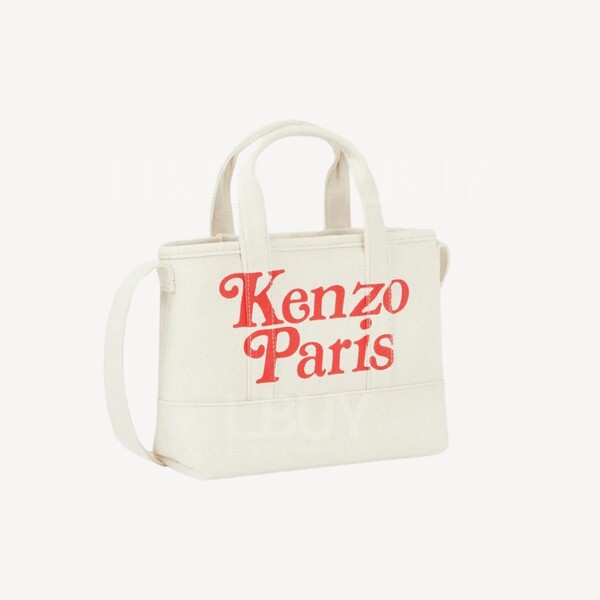 Kenzo-KENZO SMALL 'KENZO UTILITY' CANVAS TOTE BAG 白色