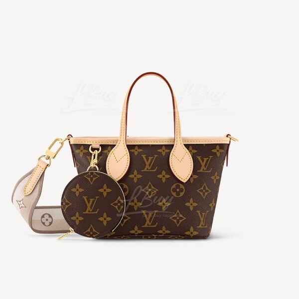 Louis Vuitton LV Neverfull BB Monogram Handbag Crossbody Bag Round Zipper Coin Purse M46705