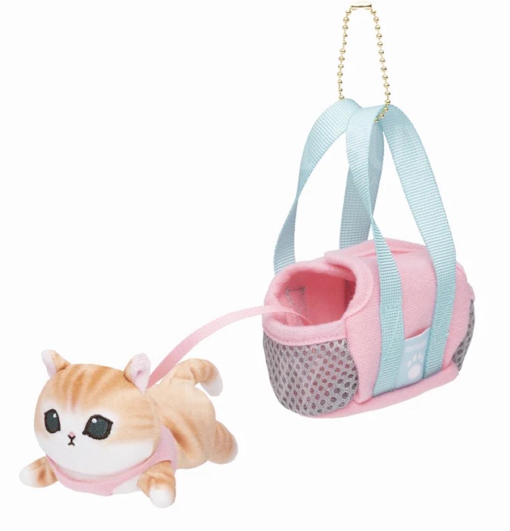 Mofusand 出街貓粉紅色袋毛公仔掛飾