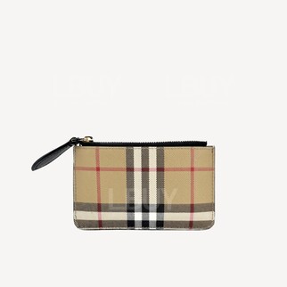Burberry 經典格紋皮革拉鏈 零錢包 8058472