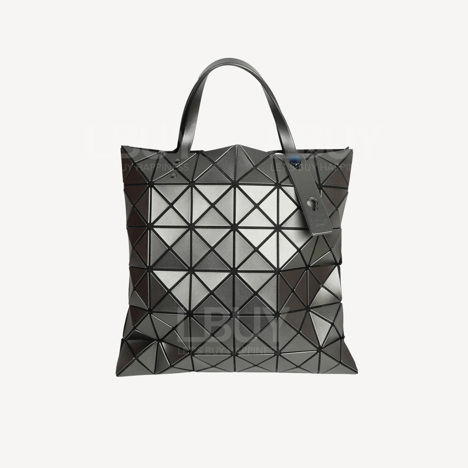 Bao Bao Issey Miyake Lucent Metallic 几何图桉 哑光枪灰色 手挽袋 AG673