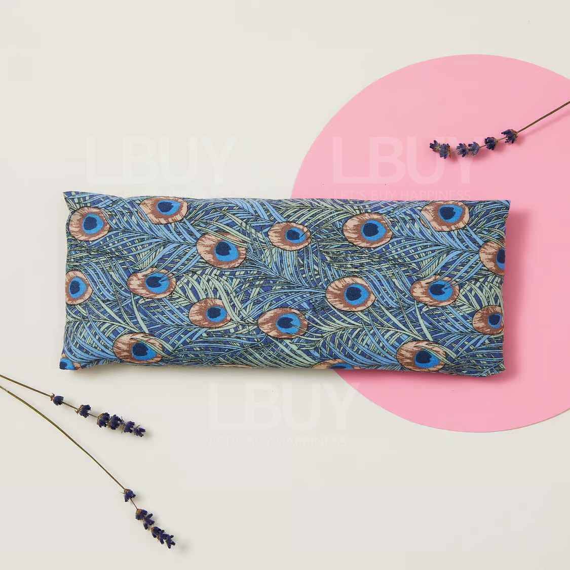 CLARITY BLEND Lavender Relaxation Eye Pillow - Peacock Feathers Pattern