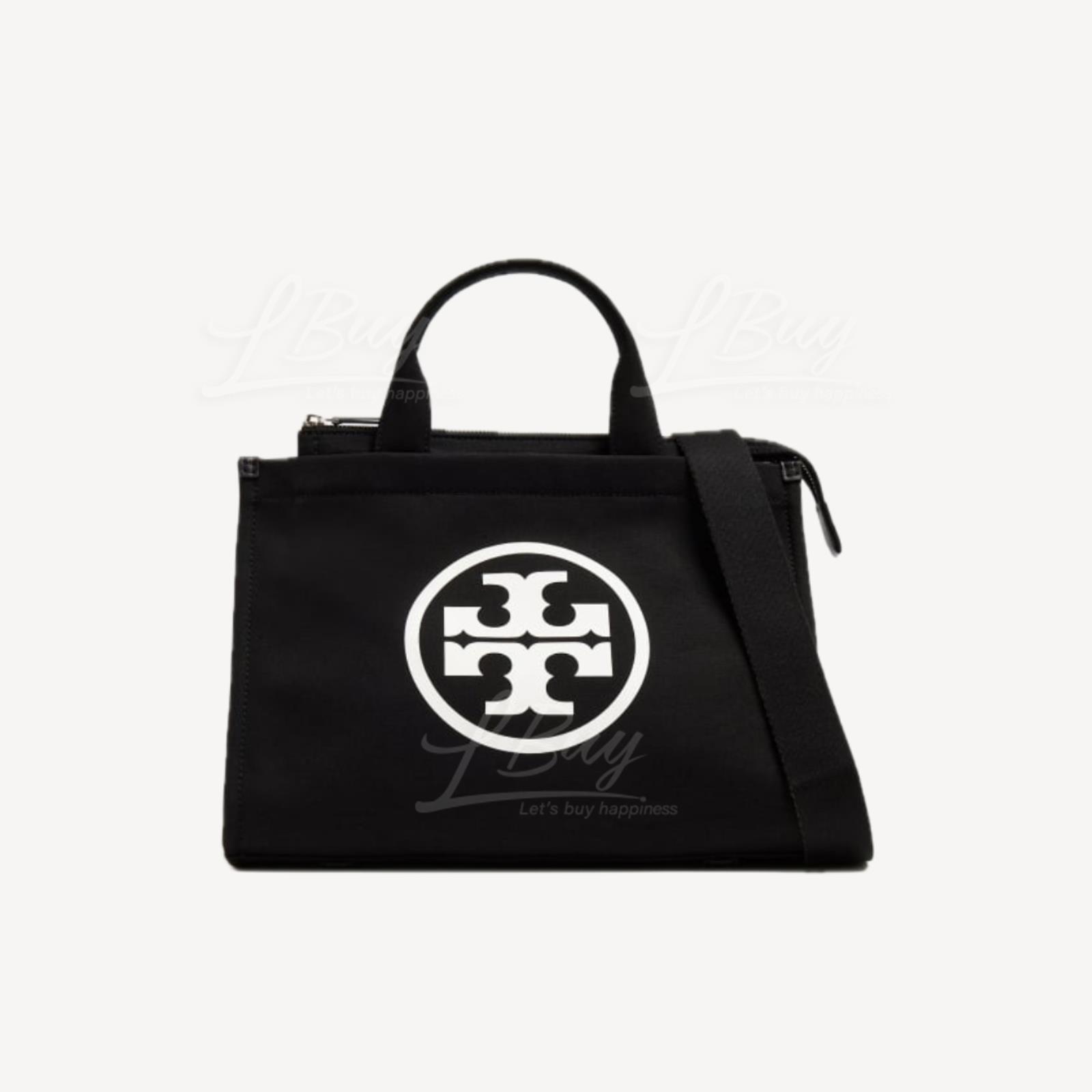 Tory Burch Ella 帆布手挽袋 单肩包 黑色 小号 153381