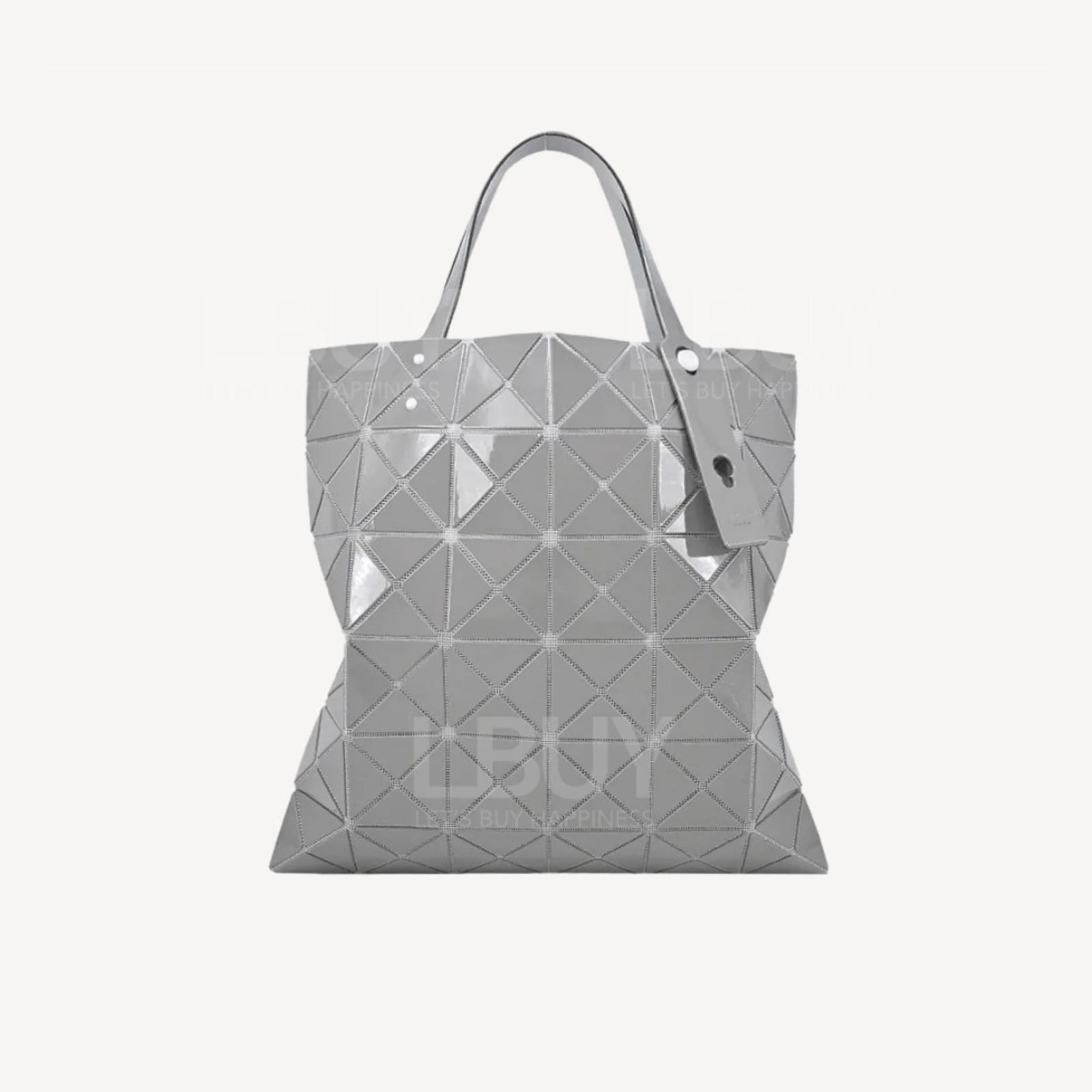 Bao Bao ISSEY MIYAKE 三宅一生 BOA BOA 灰色 6x6 亮面手提包 BB41-AG603-12