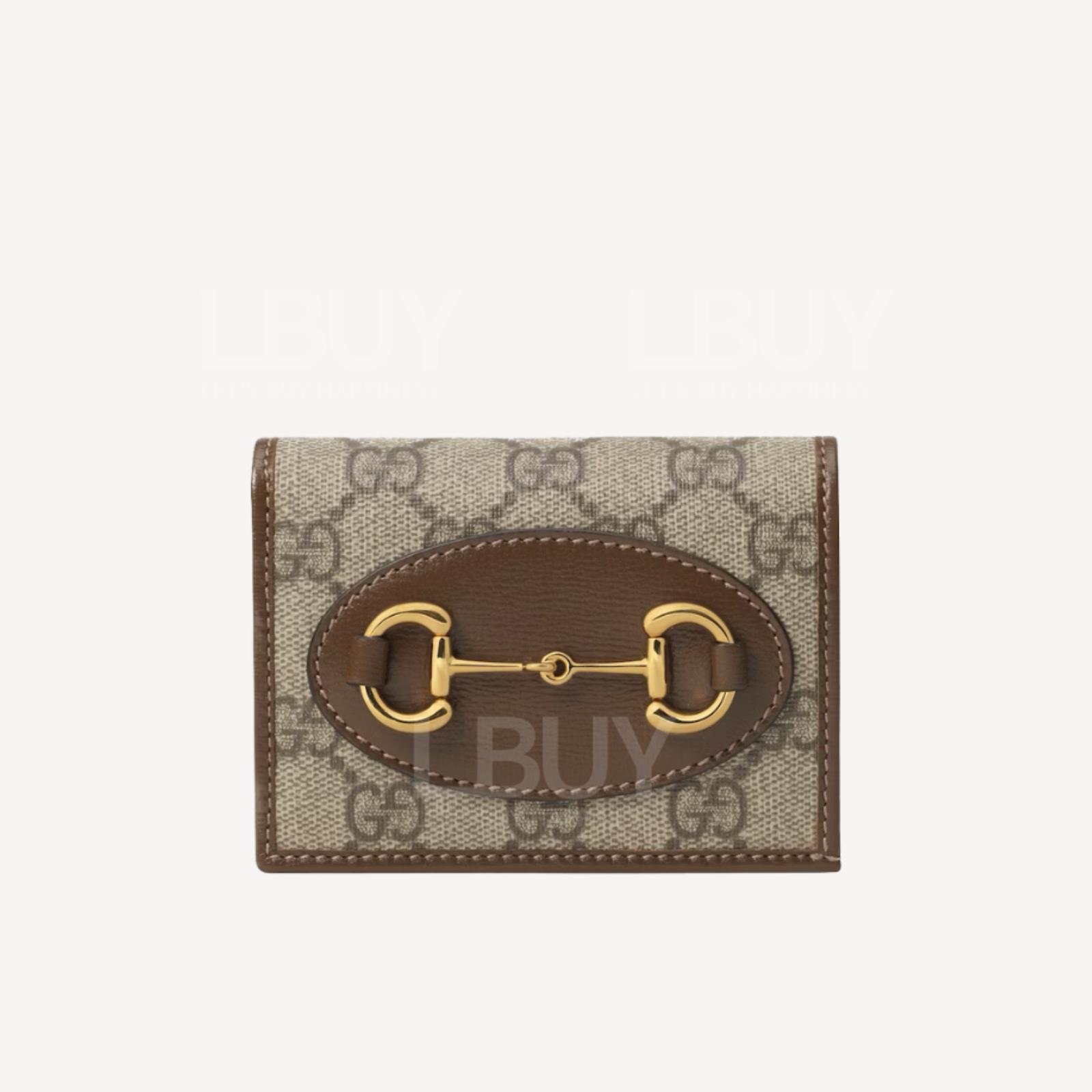 Gucci GG Logo Horsebit 1955 Short Button Wallet Brown 621887