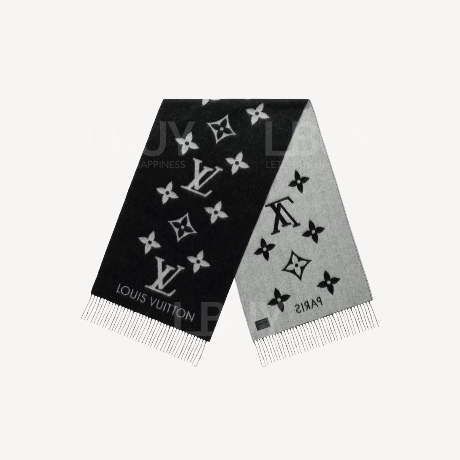 LV Reykjavik Gradient Cashmere Scarf Black M71040