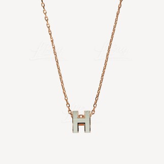 Hermes Mini Pop H Necklace VERT FIZZ rghw