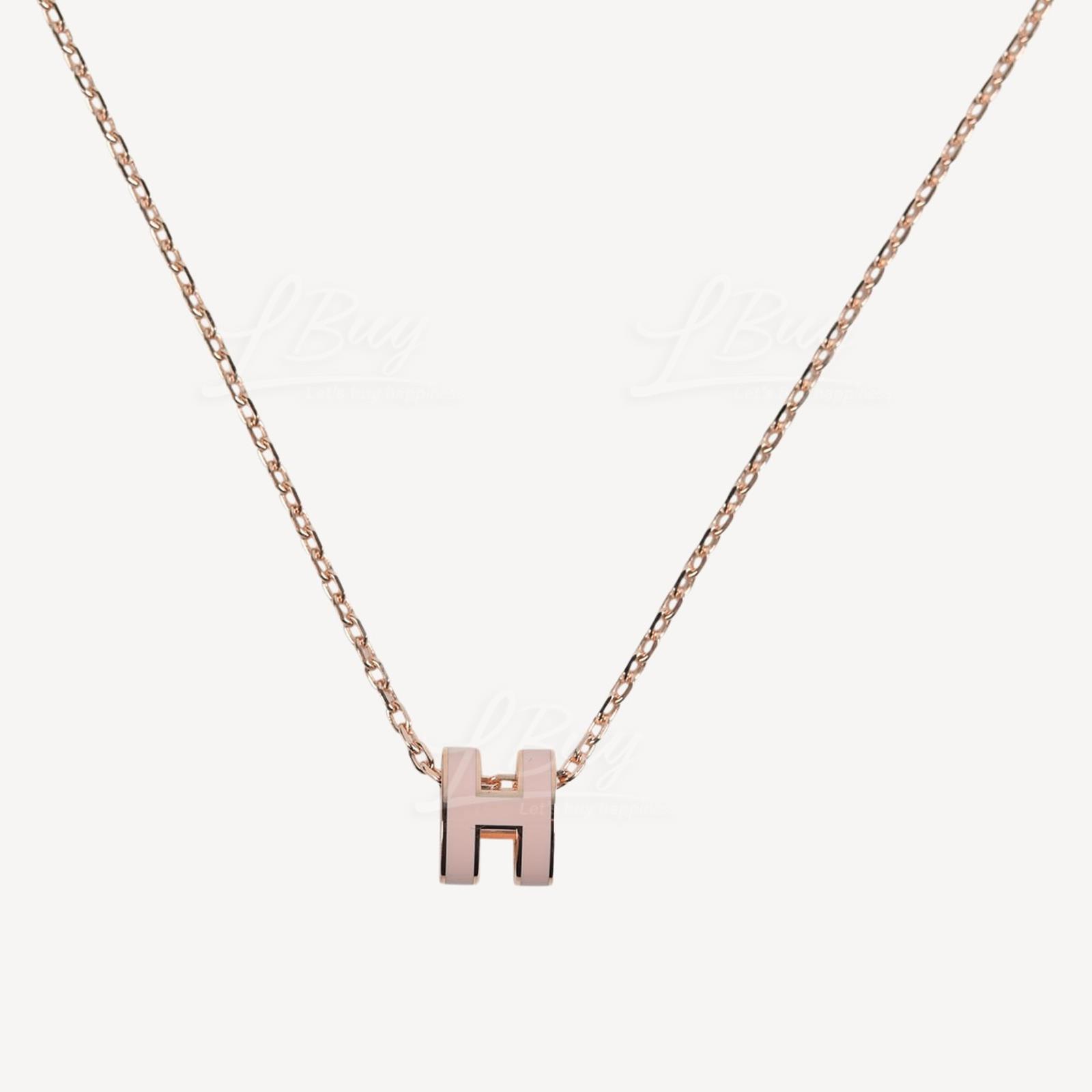 Hermes Mini Pop H Necklace 项链 糖果粉配玫瑰金色