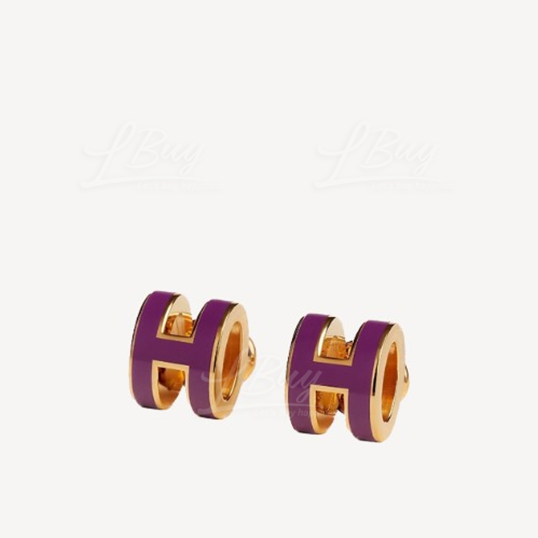 Hermes Mini Pop H Earrings 耳环 海葵紫配金色
