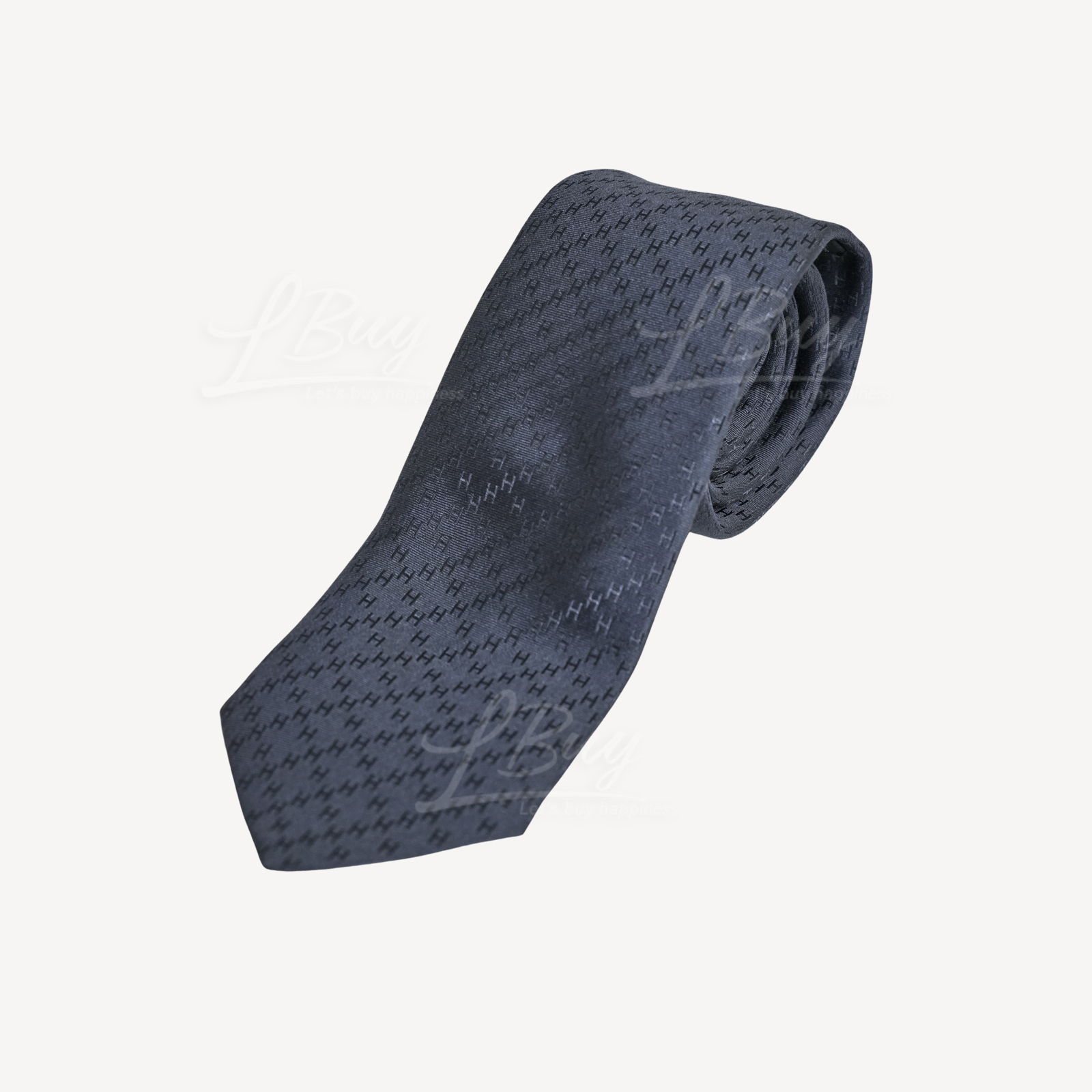 Hermes 7 Faconnee New H 新型H提花 瓷器风暴蓝领带