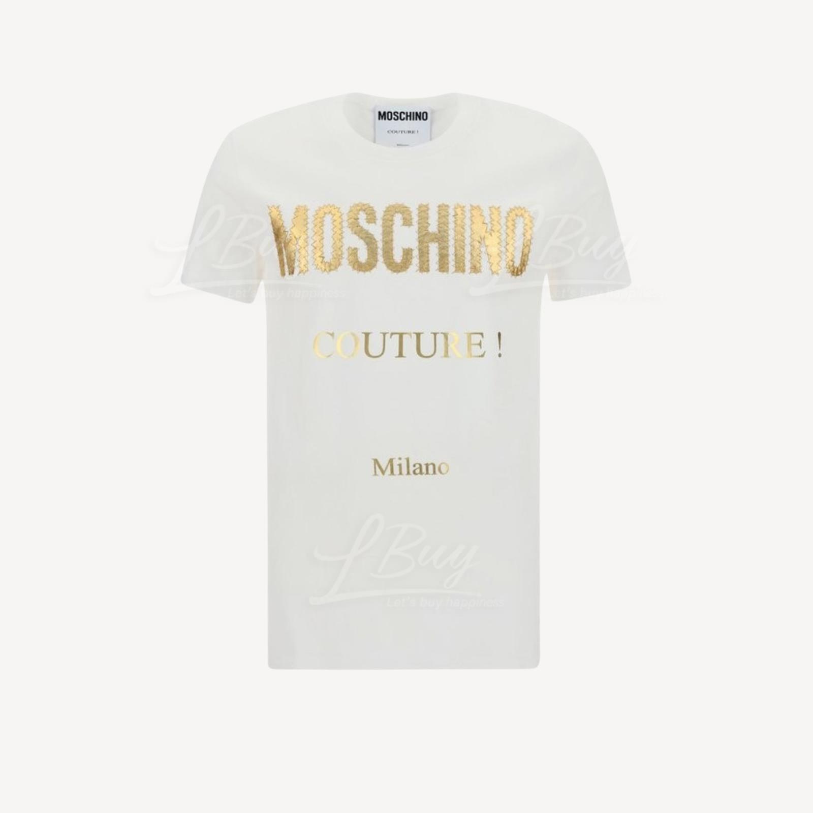 Moschino Couture 金字Logo 短袖T恤 白色