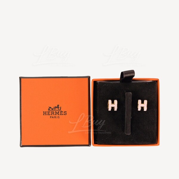 Pop H Earrings Rose Extreme片耳　エルメス　箱無し ポップH ミニ ピアス ローズドラジェ ピンク[H608002FD 85] Pop