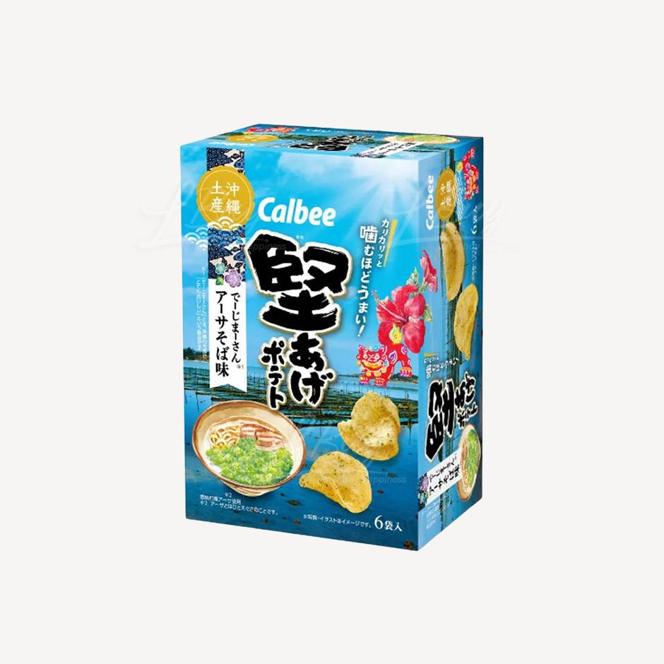 Calbee《堅脆》沖繩土產 海藻鯛魚柴魚蕎麥麵濃湯味 薯片禮盒 (1盒6包)