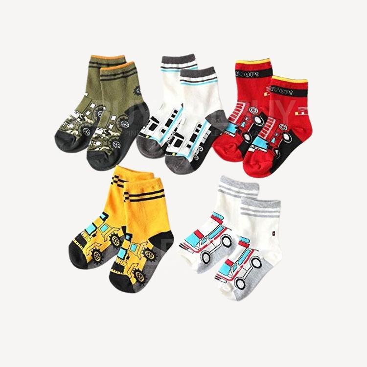 交通工具图桉袜(5对装)尺码: 15 - 19 cm