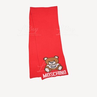 Moschino 大泰迪熊紅色圍巾/頸巾