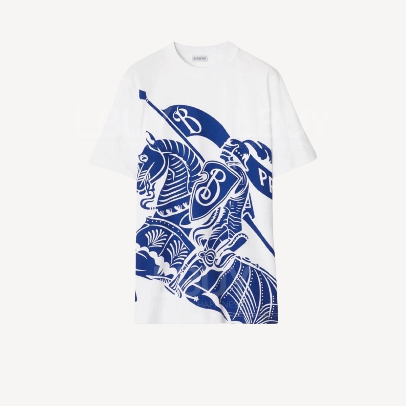 Burberry 戰馬騎士棉質白色短袖T恤 8077889
