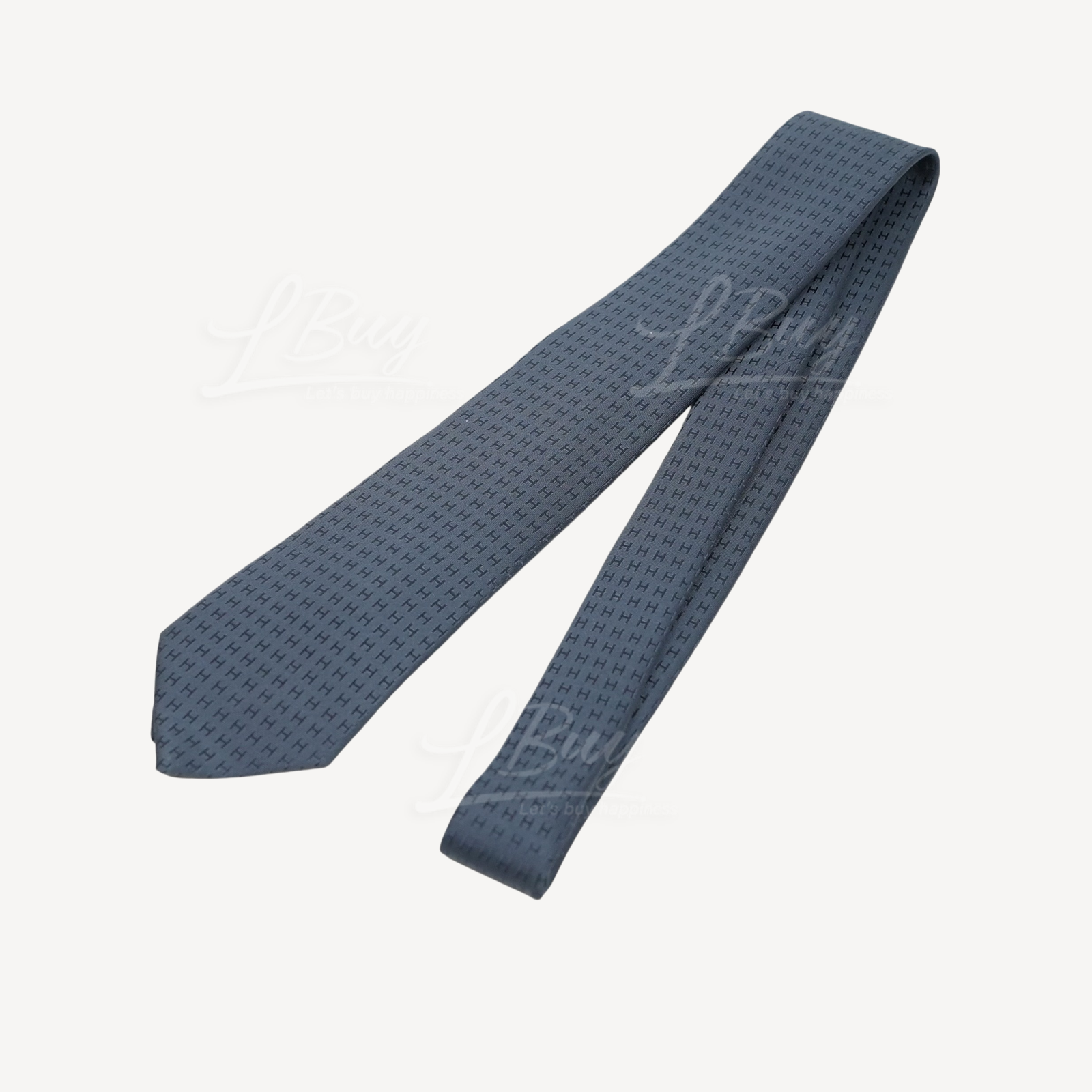 Hermes Tie 7 Faconnee H Tie Bleu Hussard