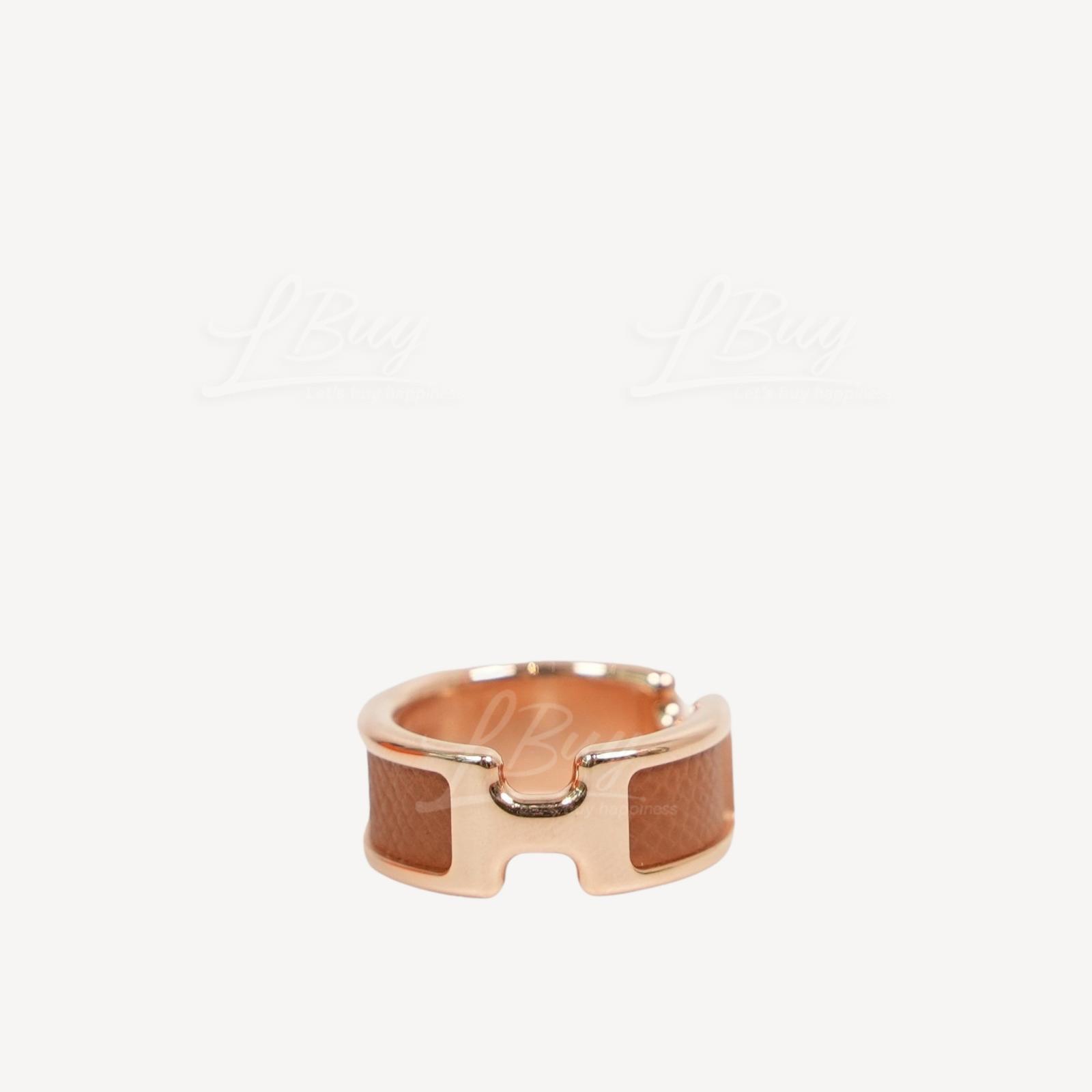 Hermes Olympe Ring Small Model Gold with Rosegold Hardware
