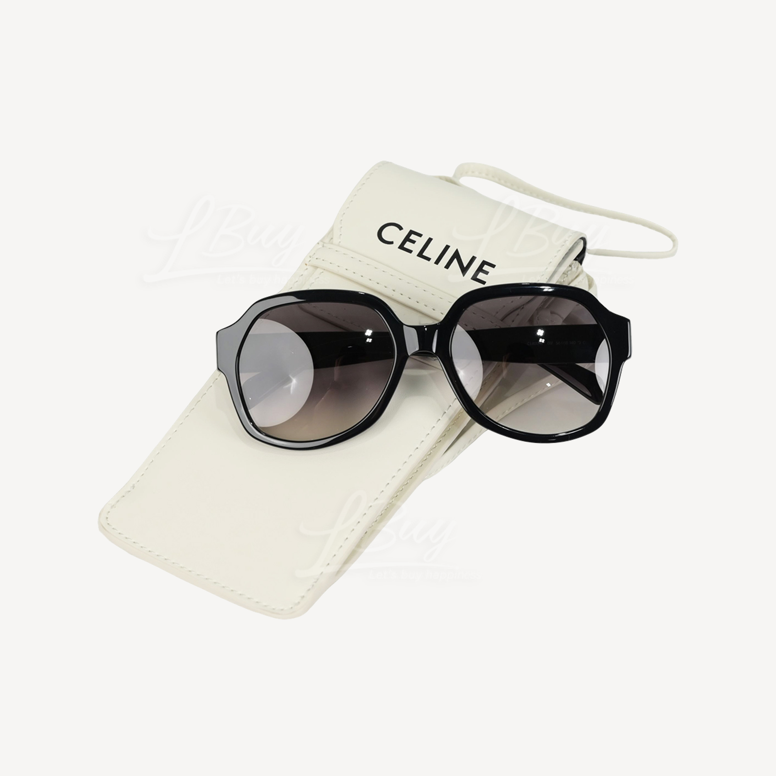 Celine Triomphe Logo Black Sunglasses with White Shoulder Bag