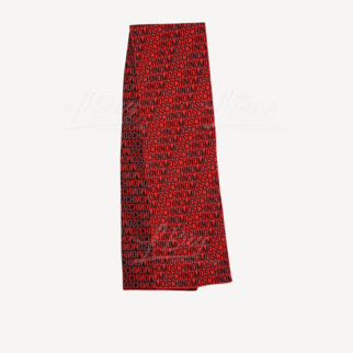 Moschino Logo Wool Scarf Black and Red