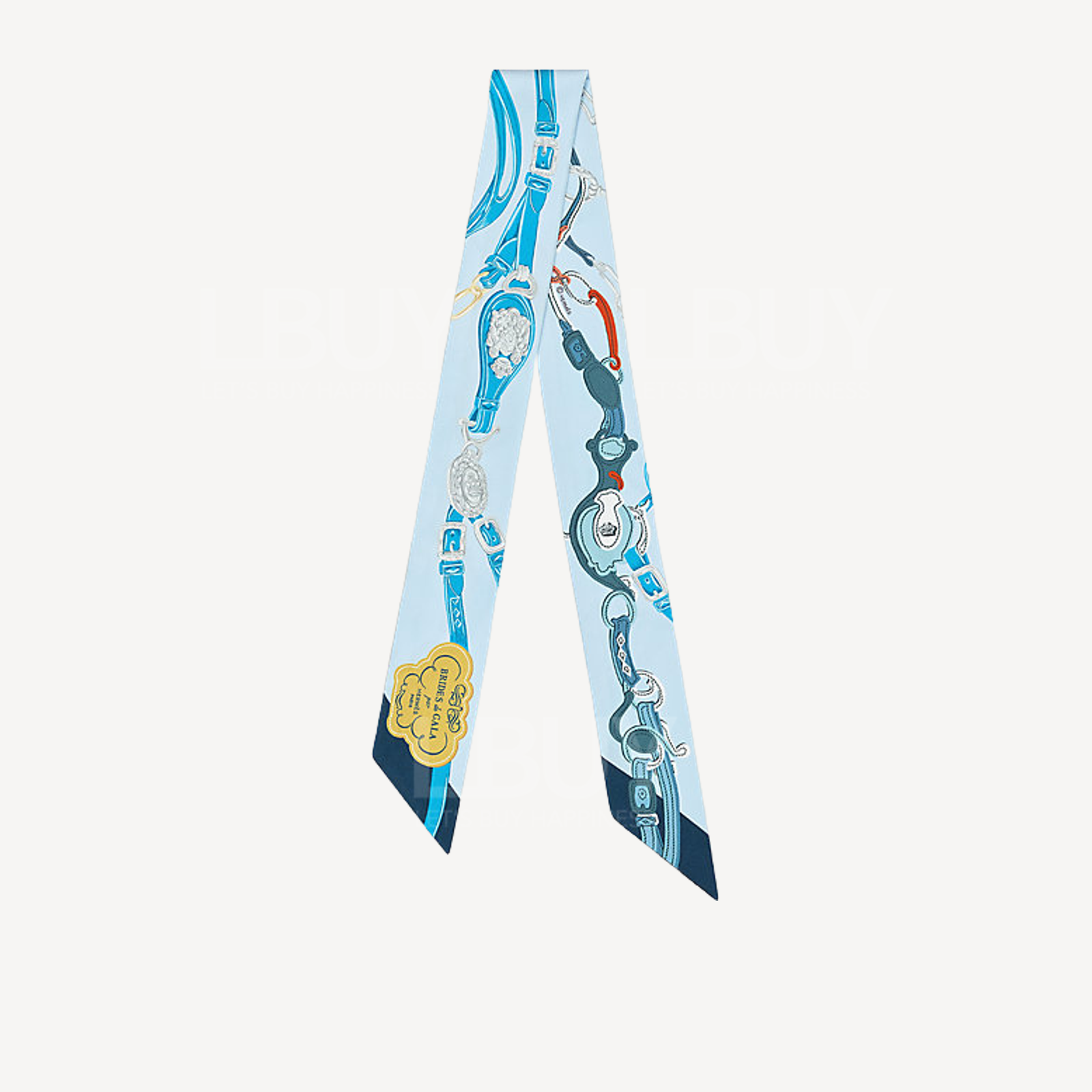 Hermes Brides de Gala Applique Pique Twilly 天空藍 鈷藍 海軍藍