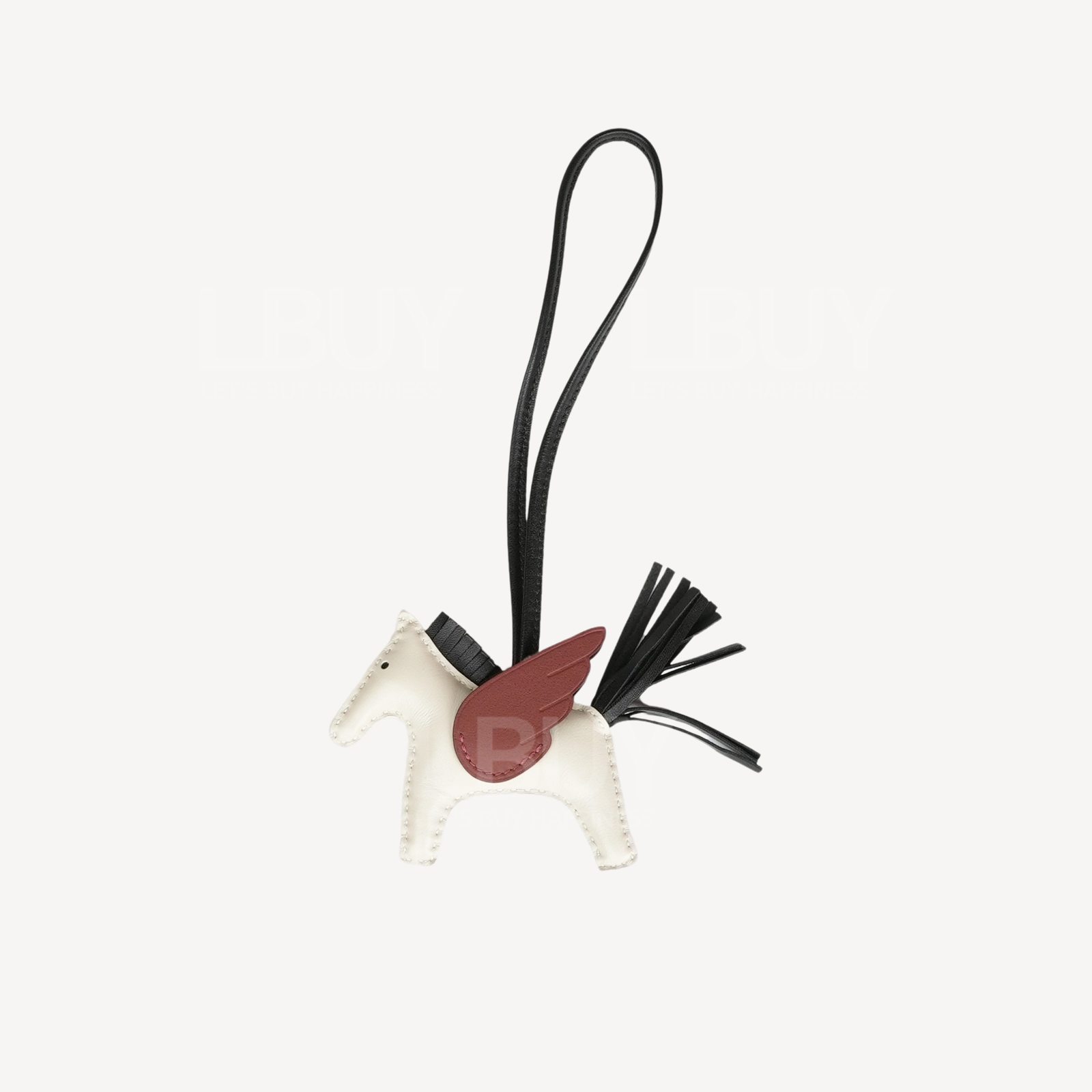 Hermes Rodeo Pegase PM Charm 飛馬包袋吊飾 奶昔白 黑色 馬鞍紅