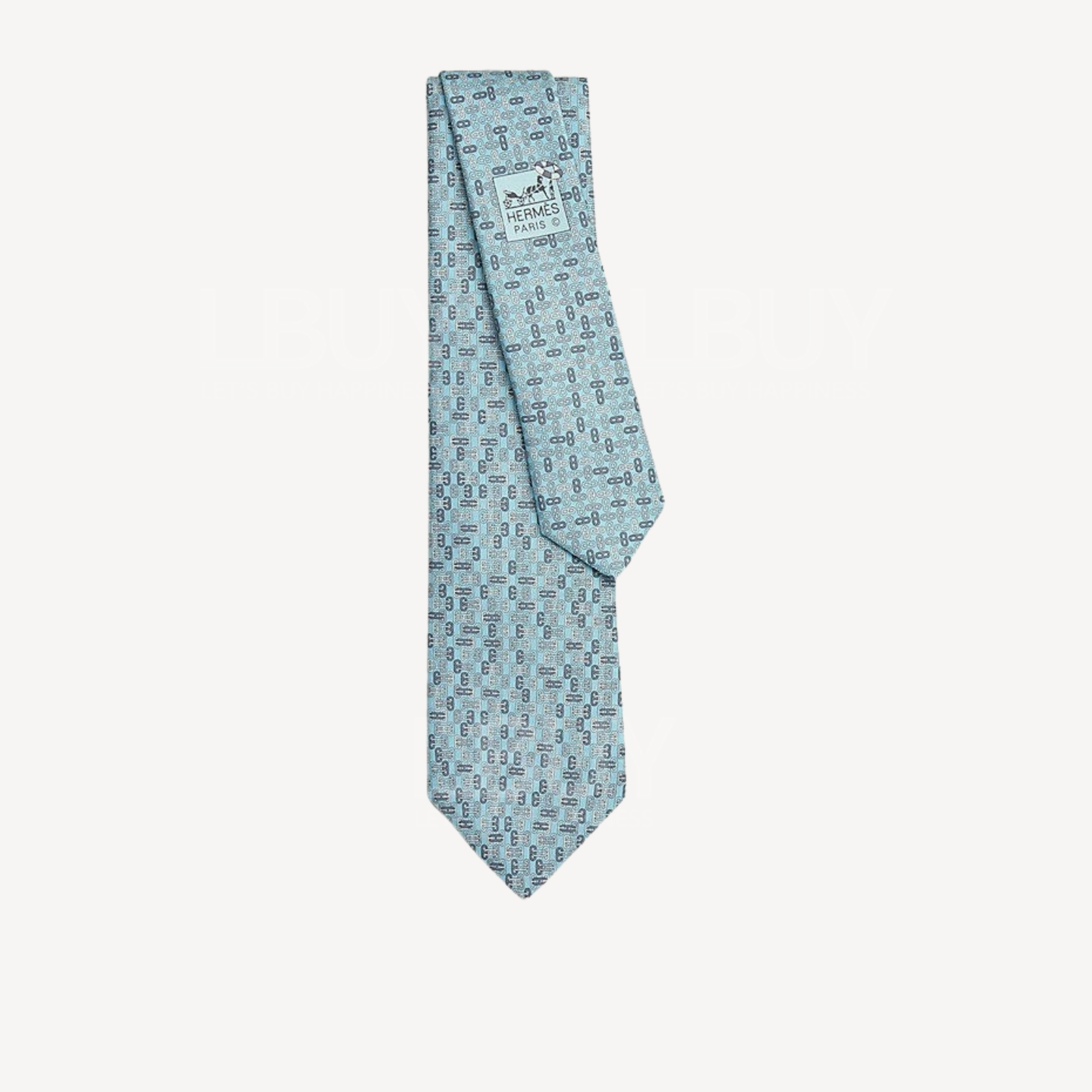 Hermes Tie 7 Maillons Trombone Twillbi 领带 天蓝色 灰色