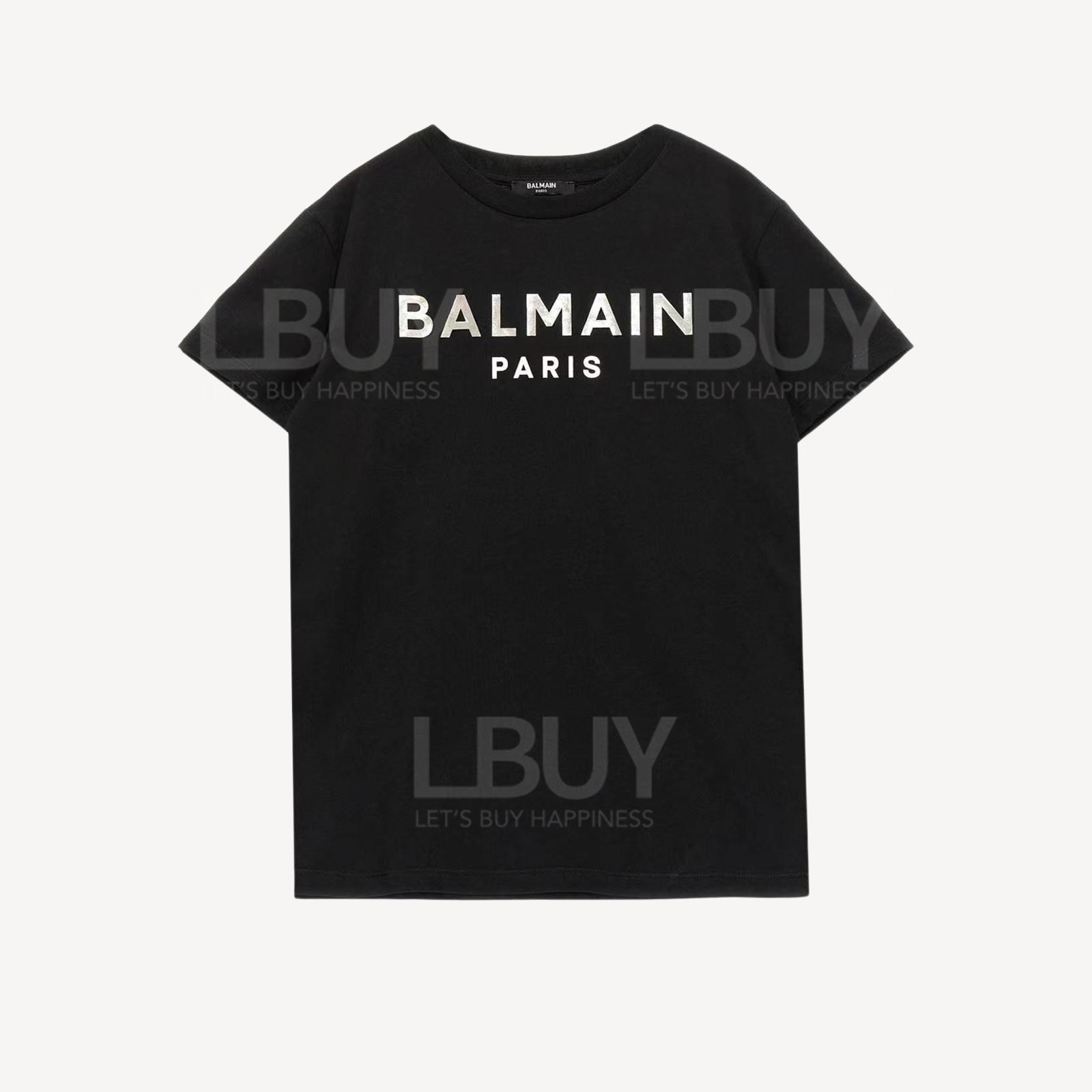 Balmain 幻彩Logo女裝短袖T恤 黑色 BU8A31