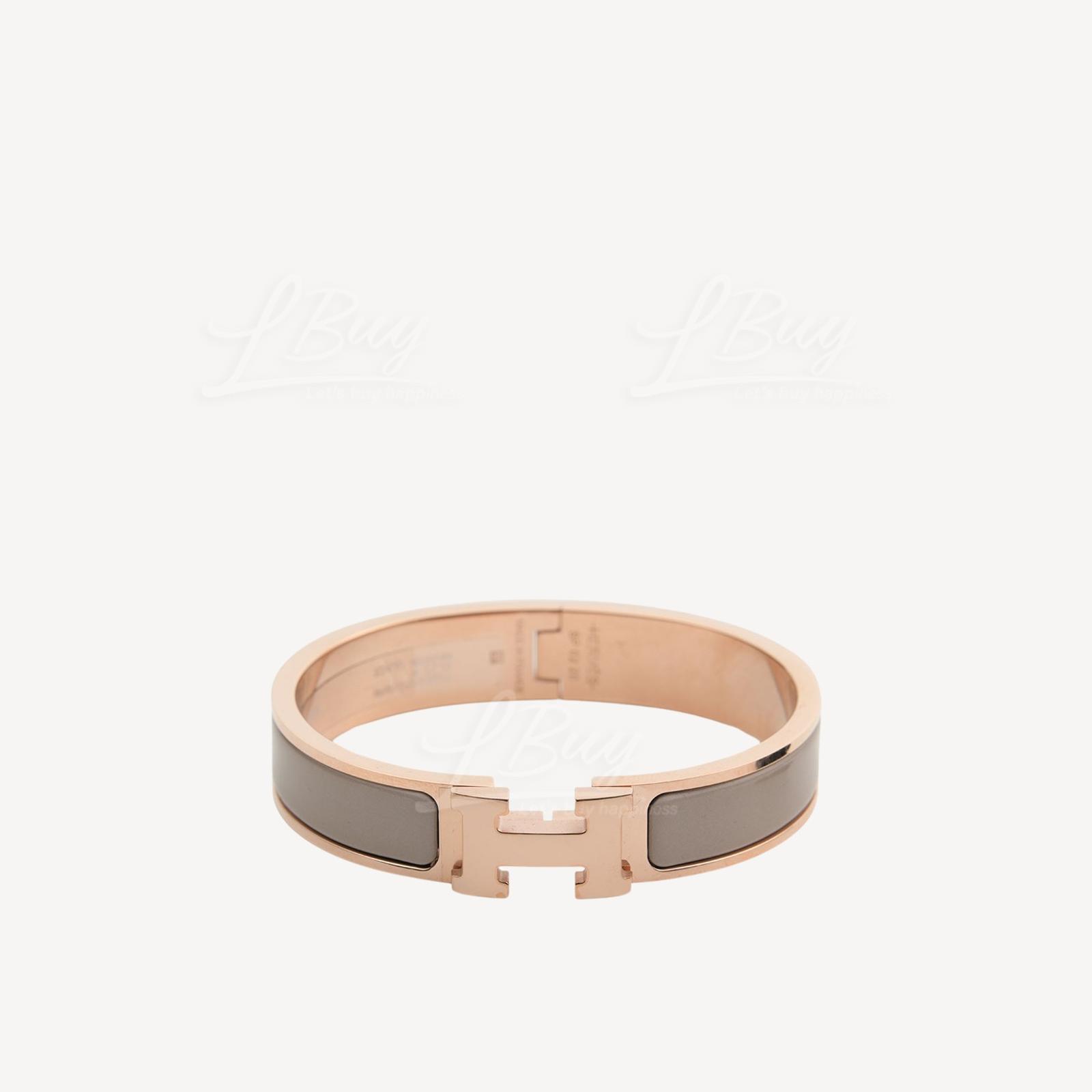 Hermes Clic H Bracelet 手镯 手鈪 奶茶灰配玫瑰金色