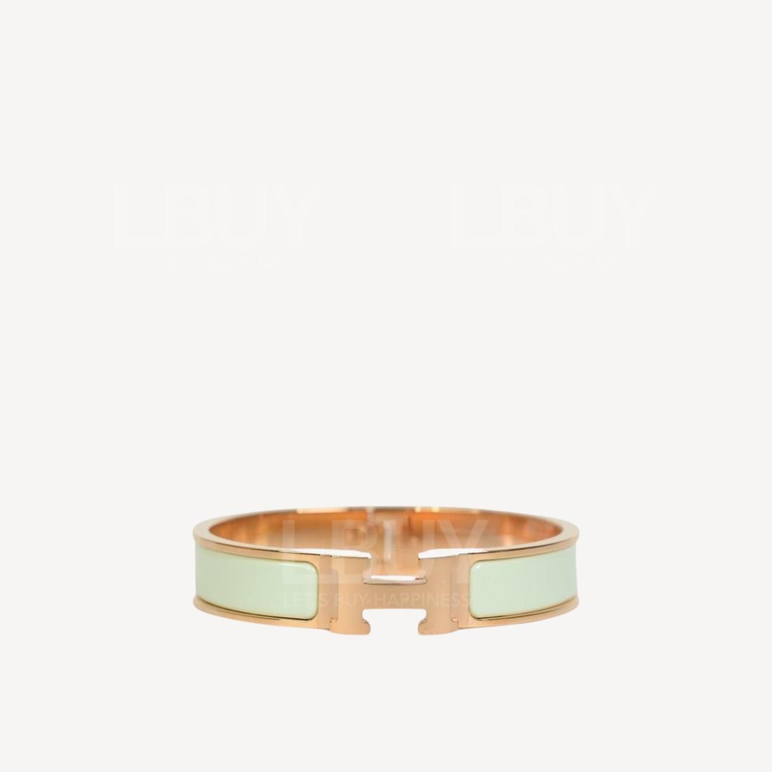 Hermes Clic H Bracelet Vert Fizz Rosegold rghw