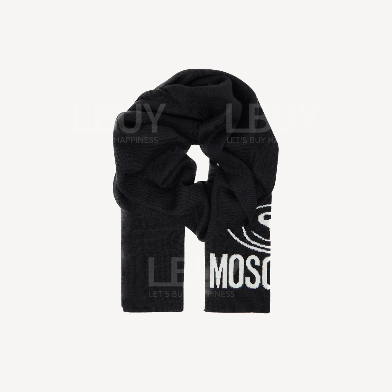 Moschino 黑色底白熊圍巾30752-M2785-016