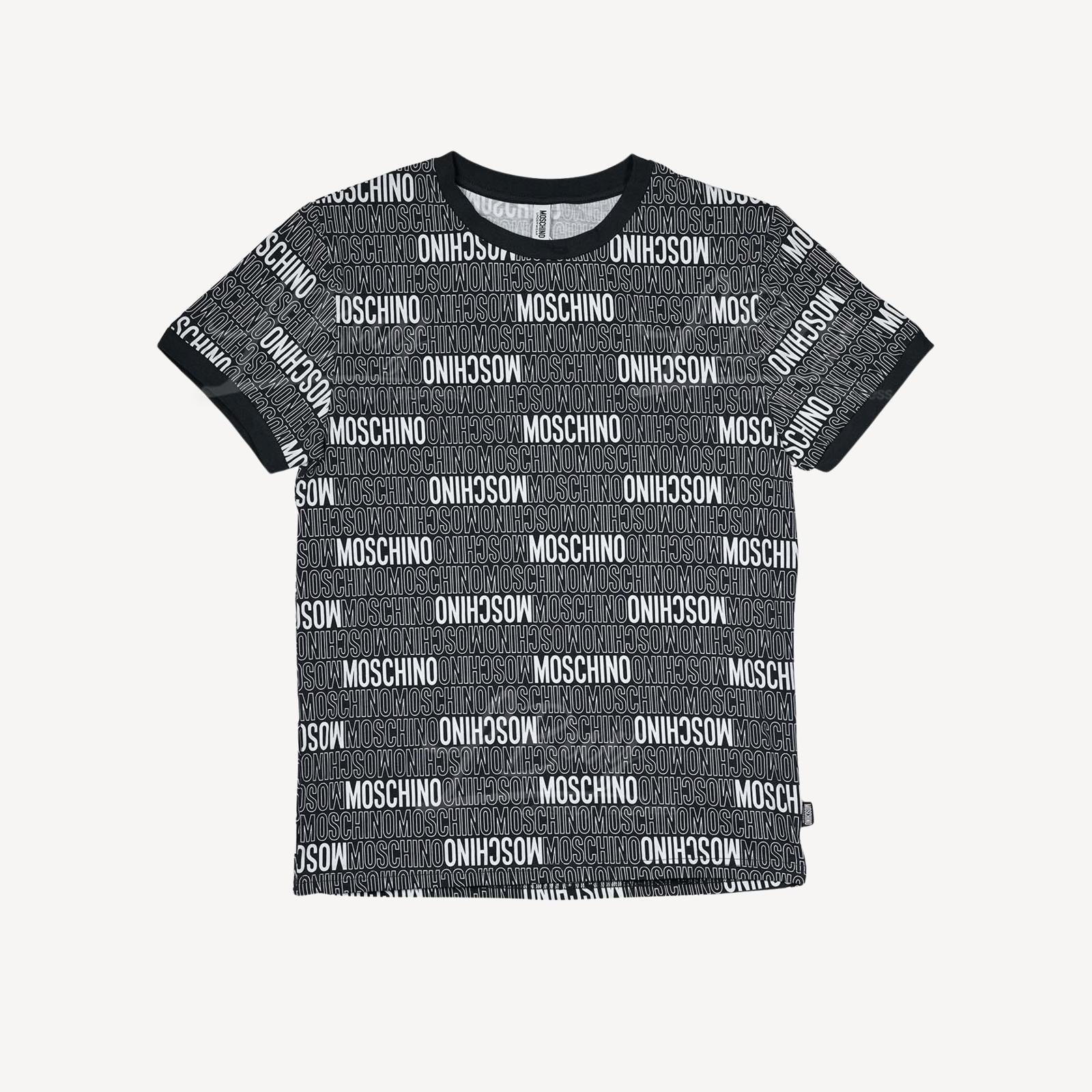 Moschino Underwear Black and White Logo Short Sleeve T-Shirt Black