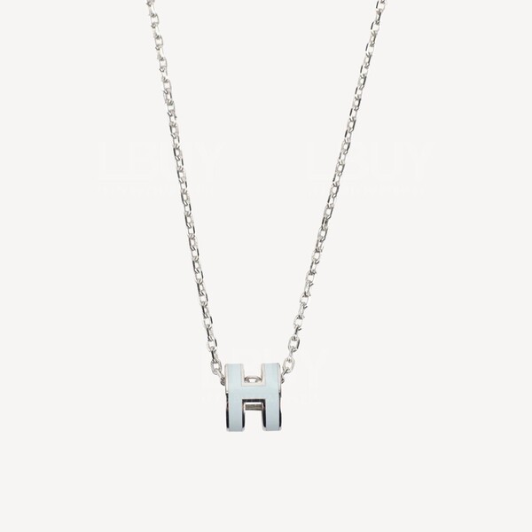 Hermes Mini Pop H Necklace Silver Hermes Mini Pop H Pendant