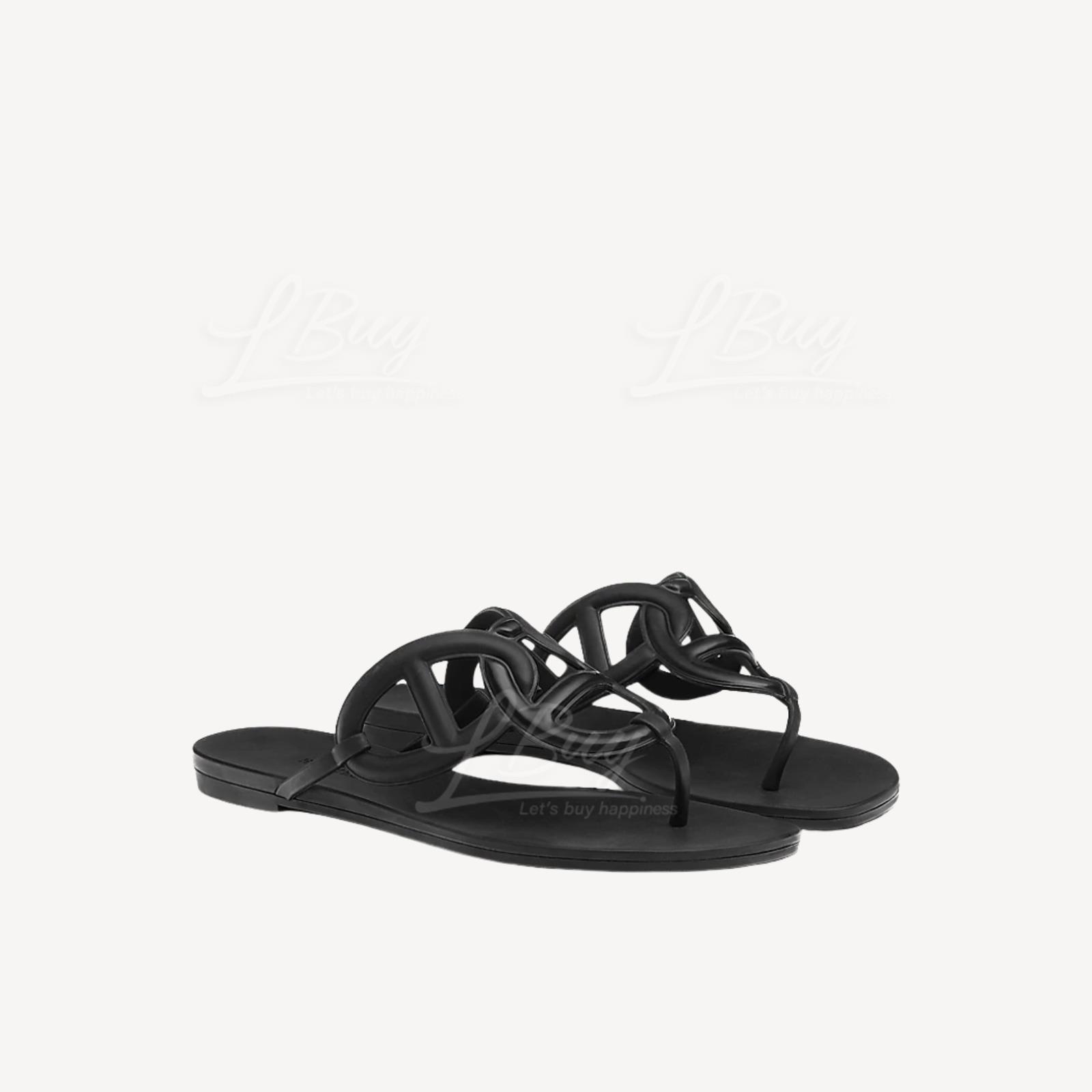 Hermes Egerie Sandal 猪鼻拖鞋凉鞋 黑色